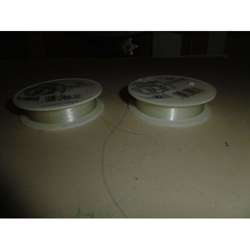 Lot De 2 Bobines Fil Nylon Perlon Blanc 50m Épaisseur 0.15mm Rayher 8923300