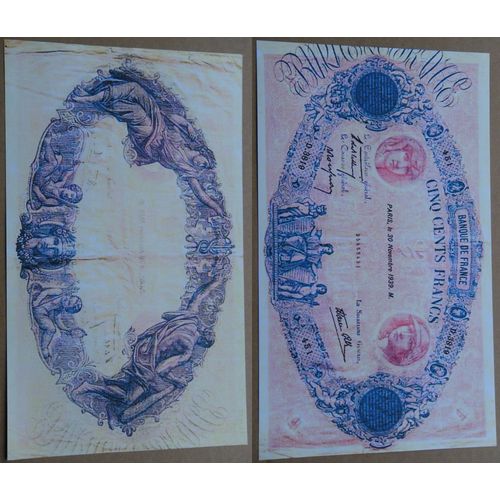 1000 Francs (Bleu Et Rose) France - Reproduction