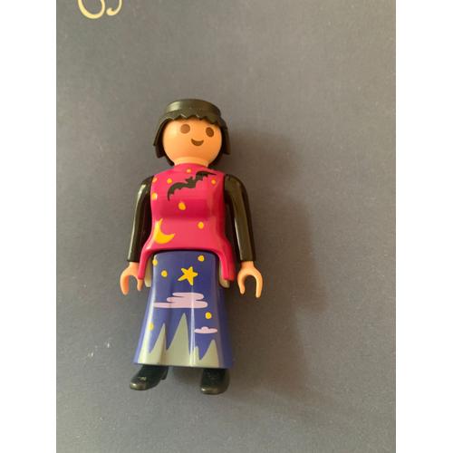 Figurine Personnage Playmobil Femme Magicienne Chauve Souris 1987