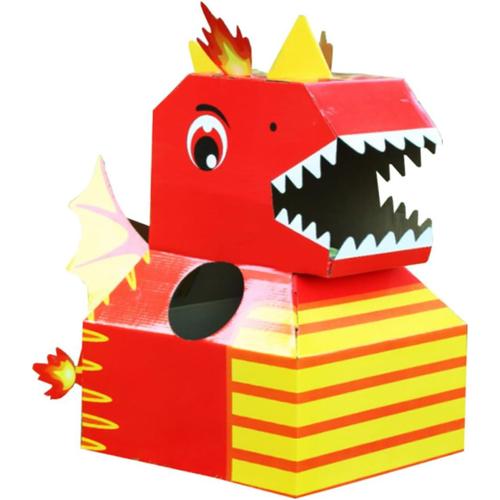 3 Pièces Tête de dinosaure vêtements de maternelle jouets d'animaux des modèles casquettes jouet interactif pour enfants carton d'assemblage manuel pour enfants portable chapeau