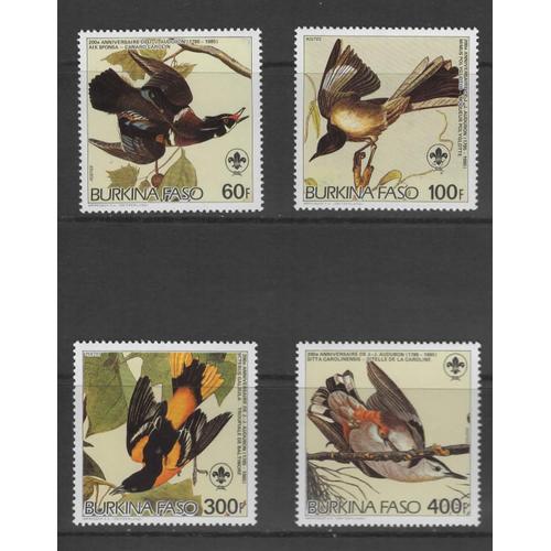 Burkina Faso, Timbres-Poste Y & T N° 649 À 652, 1985 - Deux-Centième Anniversaire De Jean-Jacques Audubon, Oiseaux