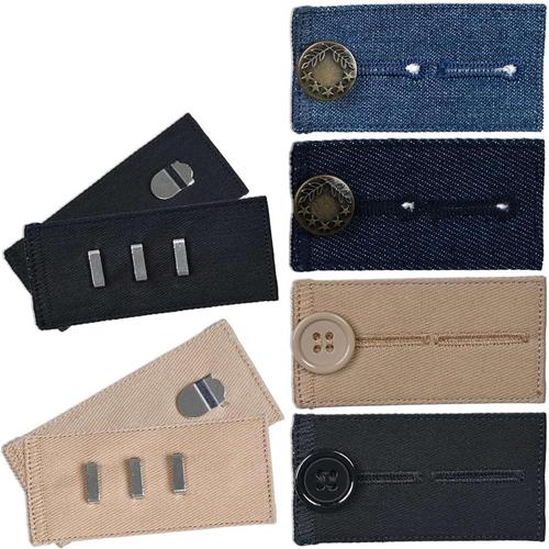 Extenseur de bouton pour pantalon pour pantalon pour homme et femme (6 pièces de styles multiples) - Extension de bouton de jeans facile à installer