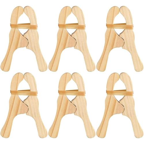 Lot De 6 Pinces De Jeu En Bois Pour Rideaux, Armoires, Balcons