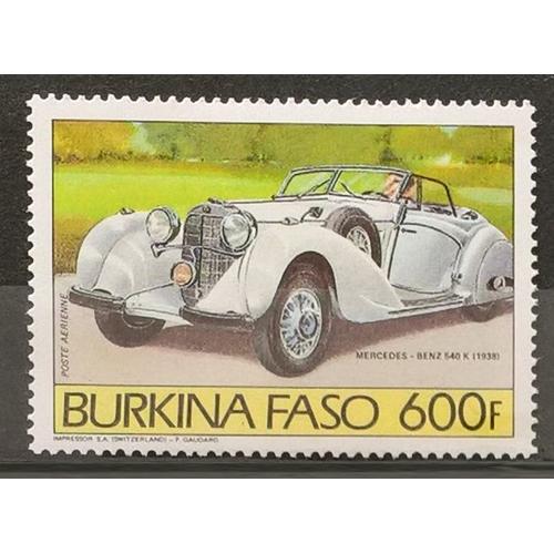 Burkina Faso, Timbre-Poste Aérienne Y & T N° 285, 1985 - Voiture Ancienne, Mercedes-Benz 540 K. 1938