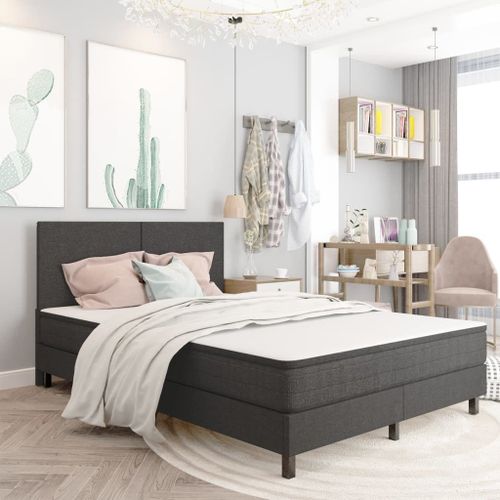 Vidaxl Sommier À Lattes De Lit Sans Matelas Gris Tissu 180x200 Cm