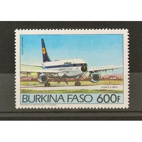 Burkina Faso, Timbre-Poste Aérienne Y & T N° 287, 1985 - Avion Ancien Et Moderne, Airbus A 300 B
