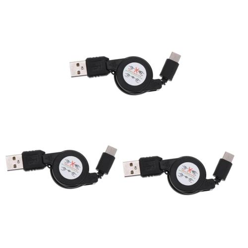 3 Pièces câble du chargeur Ports USB 3.1 vers câble de type C câbles usb cordon du chargeur câble de charge rétractable cordon de chargeur de type c miniature ligne de données