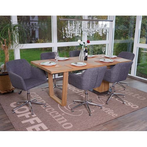 6x Chaise De Salle À Manger Hwc-A74, Fauteuil Pivotant, Réglable En Hauteur   Tissu, Gris