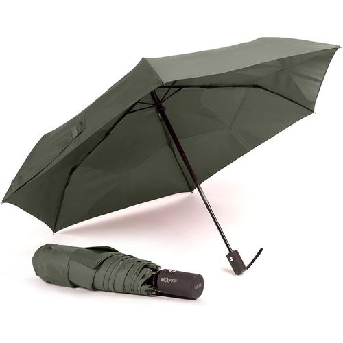 Parapluie Pliable Magic Easy Fold (Plié Automatique), Avec Ouverture Et Fermeture Automatique, Tissu 100% Eco Rpet. Avec Bouteilles En Plastique Recyclé, Wind Proff Avec Protection Uv (Vert)
