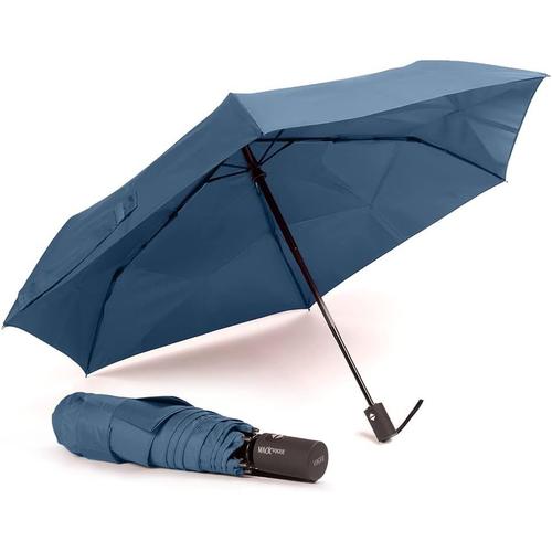 Parapluie Pliable Magic Easy Fold (Plié Automatique), Avec Ouverture Et Fermeture Automatique, Tissu 100% Eco Rpet. Avec Bouteilles En Plastique Recyclé, Wind Proff Avec Protection Uv (Bleu)