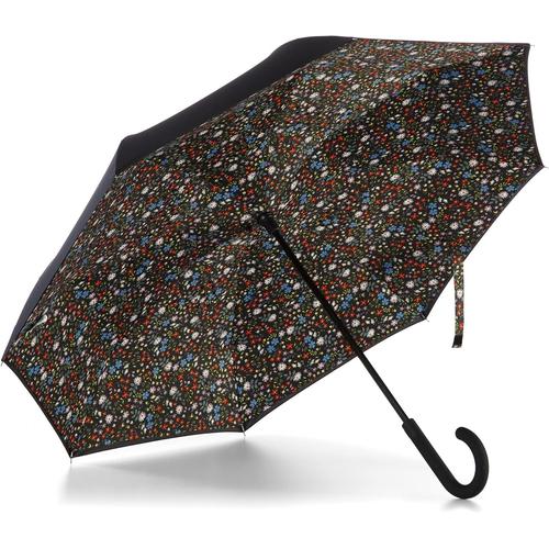 Grandes Gouttes De Pluie Bleu Et Bleu Marine - Eco Inbrella Parapluie Pliable À Fermeture Inversée, Grand Motif Gouttes De Pluie, Bleu Et Bleu Marine, Écologique, Taille Unique, Parapluie Inbrella À