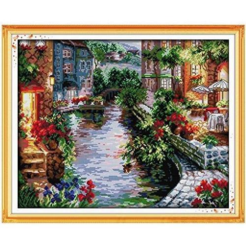 QIMEI-SHOP Broderie,Kit de Broderie au Point de Croix Ensemble Comprenant des Fils de Couleur Dessin de l'aiguille de Tissu de Coton 48 * 40CM