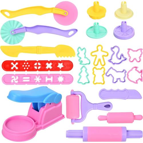 Outils De Pâte À Modeler, 22 Pièces Accessoires Pour Pâte À Modeler Play Doh Argile Kit Avec Extrudeuses Pour Enfants (Couleur Aléatoire) Leur Aléatoire