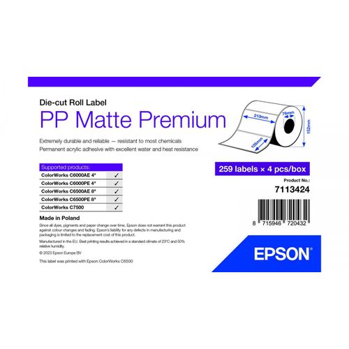 Epson 7113424 étiquette à Imprimer Blanc Imprimante D'étiquette Adhés