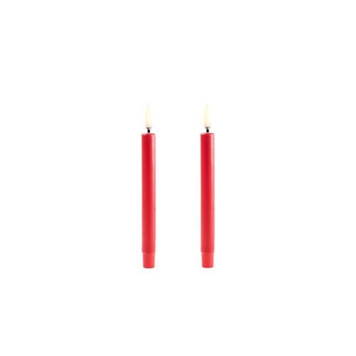 Uyuni - Led Mini Taper Candle 2-Pack - Red, Smooth - 1,3x13,8 Cm (Ul-