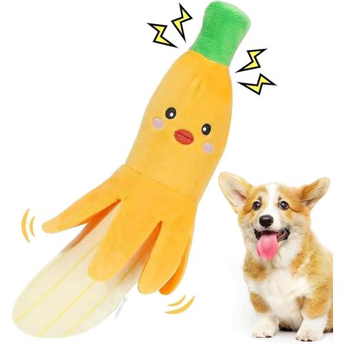 Jouet À Couinement Pour Chiens, Jouet Grinçant Pour Chiens En Peluche Rechargeable, Jouets Interactifs Pour Animaux En Forme De Banane, Jouet Électrique Pour Petit Et Moyen Chien, Jaune