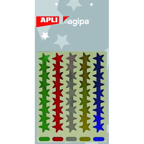 Gommettes Étoile 13 Mm 5 Couleurs 135 Pièces - Apli Agipa