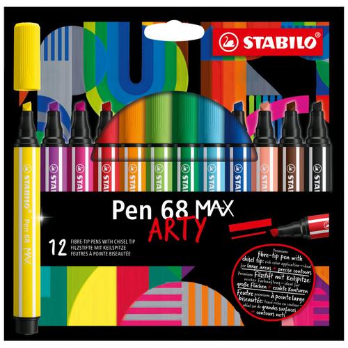 Stabilo Pen 68 Max Stylo-Feutre Beige, Noir, Bleu, Marron, Vert, Bleu