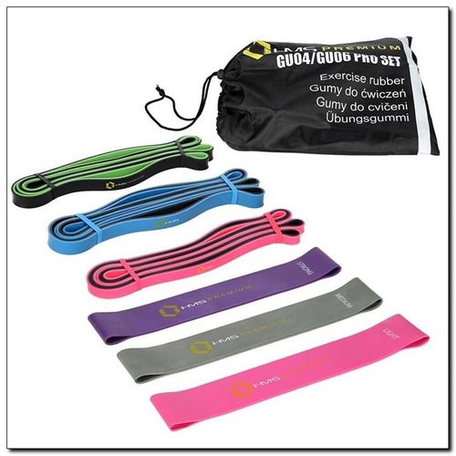 Hms Fitness Gu04/Gu06 Pro Bande D'exercice Latex Bleu, Vert, Gris, Ro