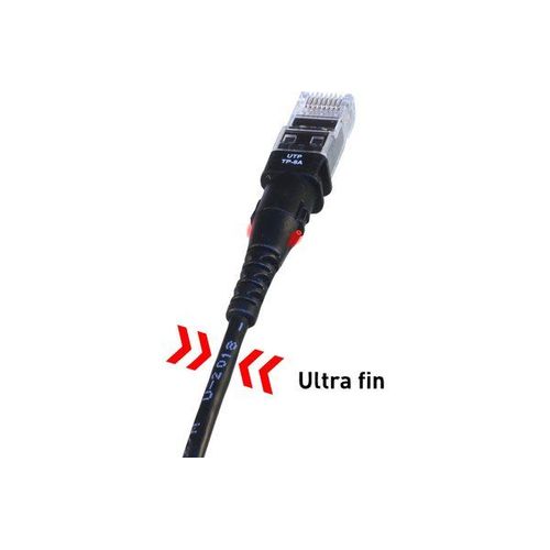 Thinpatch Cat6a Rj45 Patch Cable U/utp Black - 15,2 M