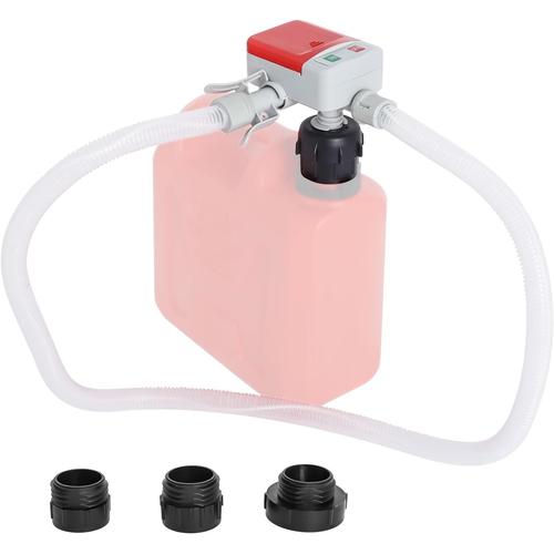 Pompe Electrique Carburant avec Stop Automatique, Pompe de Transfert Carburant Portable, Pompe Carburant Électrique avec 3 Tailles Adaptateur pour Gaz/Eau/Huile et Autres Liquides, 2.4 GPM