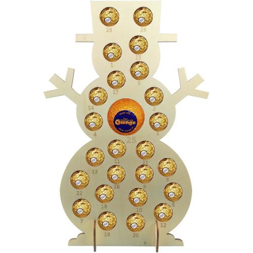 1 Pc calendriers de l'avent ornement de table de Noël calendrier avec plaque en bois chocolats de noël calendrier de Noël support de chocolat de Noël avec tiroir décorations Bambou