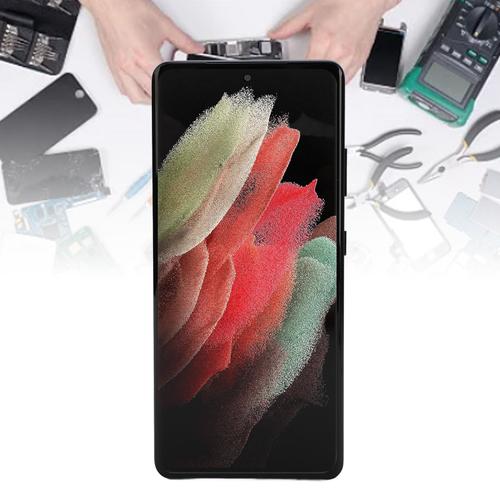 Remplacement d'écran de téléphone 6,8 pouces 3D Sensitive Touch avec outils de réparation de cadre d'empreintes digitales Ensemble de numériseur de téléphone pour Galaxy S21 Ultra 5G SM G998B Argent