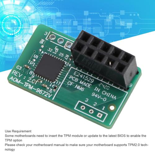 Module TPM 2.0 10 broches SPI parallèle AOM TPM 9672V, plate-forme de confiance pour carte mère SuperMicro, en-tête TPM 10 broches