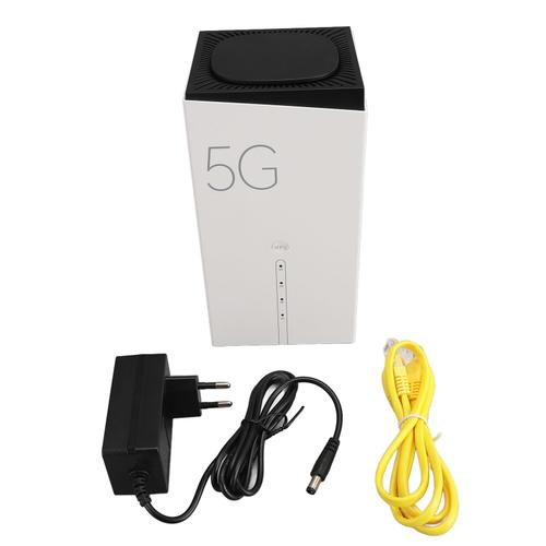 Routeur 5G CPE 4x4MIMO double bande débloqué WiFi 6 Routeur 5G 8 antennes à gain élevé Port RJ11 128 appareils partageant avec emplacement pour carte SIM Gigabit Ethernet Prise UE 100-240 V