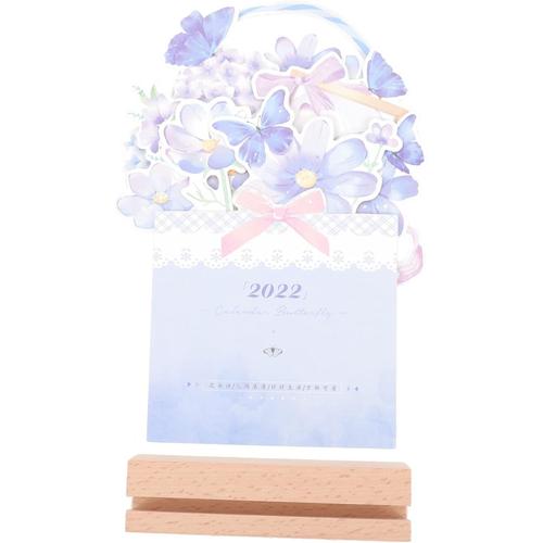 1 Pc Calendrier de bureau floral en trois dimensions Noël calendrier de poche calendrier de bureau à domicile décoration de maison délicat fleurs La peinture mémorandum 3d Cadeau