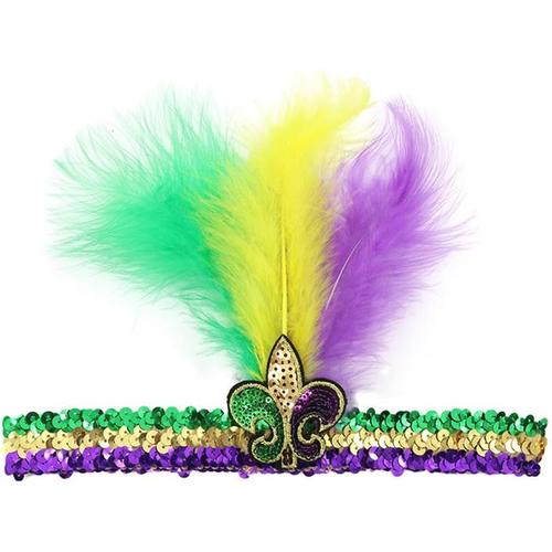 Serre-Tête De Mardi Gras Pour Bal Masqué, Fête, Faux Bibi Pour Carnaval, Déguisement Réglable Pour Adulte