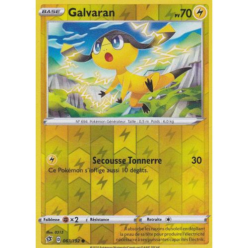 Carte Pokemon - Galvaran - 063/192 - Reverse - Épée Et Bouclier 2 Clash Des Rebelles