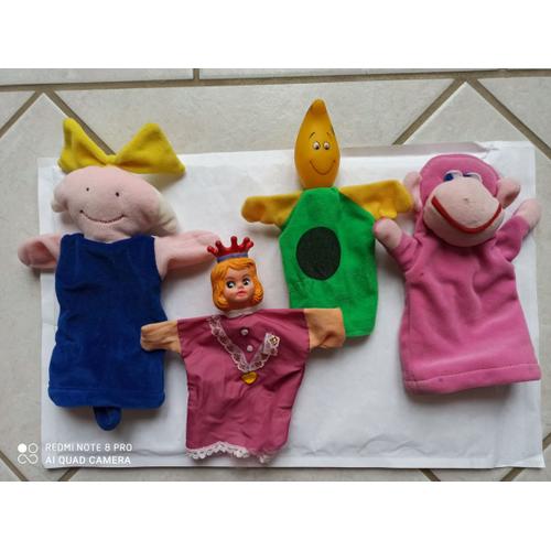 Marionnettes Le Singe, La Petite Fille, La Banane, Le Roi