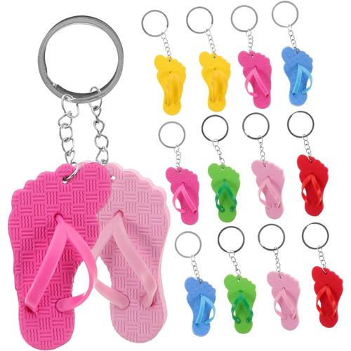 20 Pièces Porte-clés Fête Luau Ornement De Porte-clés Amusant Pendentif Charm Pantoufle Porte-clés Tongs Pendentif Porte-clés De Voiture Banquet Porte-clés Suspendu Eva Miniature