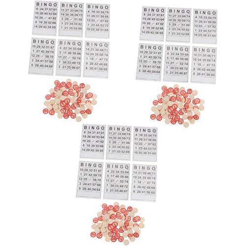 3 Ensembles Jeu De Bingo Tonneau Bois Tonneau De Bois Jouet Papier Blanche