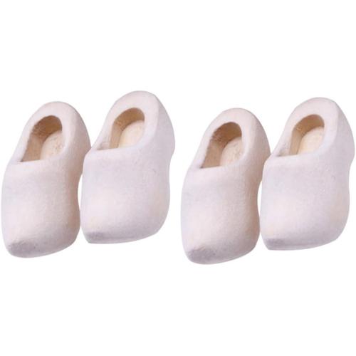 2 Paires Sabots Collection Mini-Chaussures Chaussures hollandaises Miniatures Materiel de Bricolage Home Decor Baskets Maquette décoration Artisanale de Maison de poupée Vide Jouet