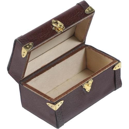 Maison De Poupées Miniature Valise Maison De Poupée Miniature Transportant des Bagages en Cuir Vintage Valise en Bois Accessoires De Maison De Poupée pour Meubles De Maison De