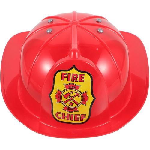 Chapeau De Pompier pour Enfants Casque De Chef des Pompiers pour Enfants Accessoires De Costume De Pompier Chapeau en Plastique Dur Casque De Fête De Pompier