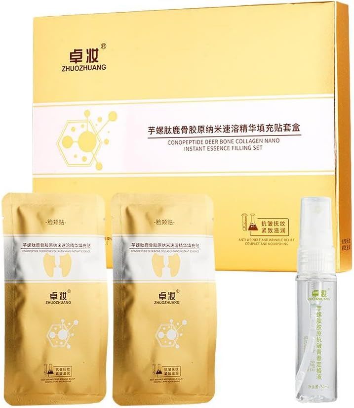 Peptide Deer Bone Collagen Essence Kit Essence Spiropeptide Deer Collagen Essence Set Pour Soins De La Peau, Conopeptide Deer Bone Collagen Nano Instant Essence De Remplissage