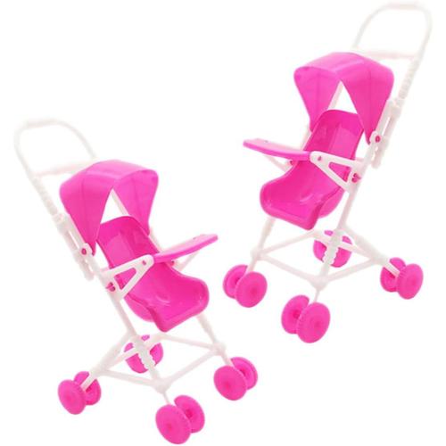 2 Pièces Poussette De Simulation Jouet Pour Enfants Jouets Jouet De Poussette Modèle De Poussette De Poupée Meubles De Bébé Étagère De Rangement Maison De Poupée Petite Poupée