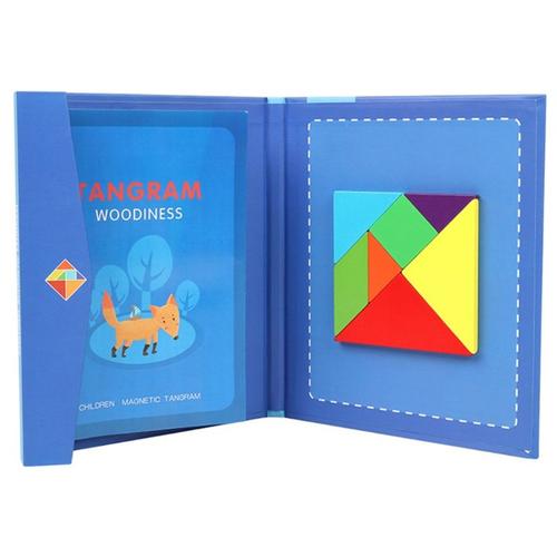 Puzzle magnétique 3D coloré Montessori, pour Center d'activité, bâtons en bois, Stimulation Tangram, Puzzle 3D, cadeau pour enfant 69HE