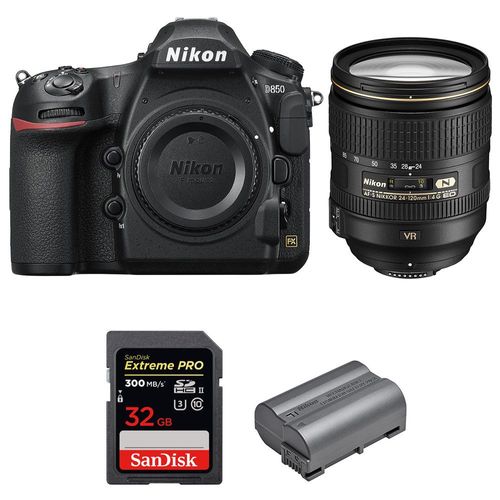 Nikon D850 + 24-120mm F4 G ED VR + SanDisk 32GB Extreme PRO UHS-II SDXC 300MB/s + EN-EL15b | Garantie 2 ans