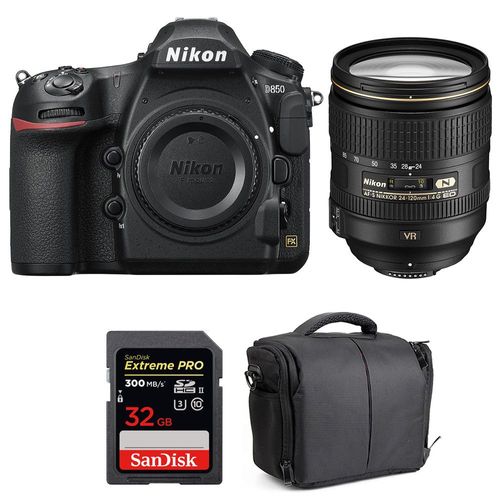 Nikon D850 + 24-120mm F4 G ED VR + SanDisk 32GB Extreme PRO UHS-II SDXC 300MB/s + Sac | Garantie 2 ans
