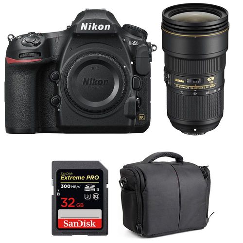Nikon D850 + 24-70mm f/2.8E ED VR + SanDisk 32GB Extreme PRO UHS-II SDXC 300MB/s + Sac | Garantie 2 ans