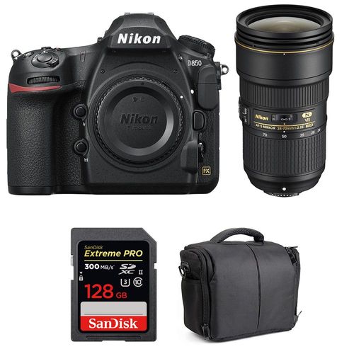 Nikon D850 + 24-70mm f/2.8E ED VR + SanDisk 128GB Extreme PRO UHS-II SDXC 300MB/s + Sac | Garantie 2 ans
