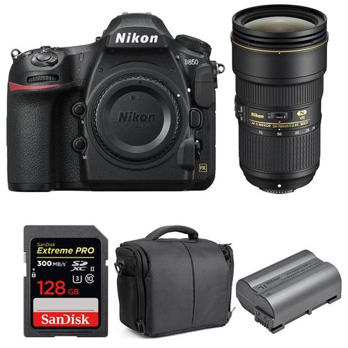 Nikon D850 + 24-70mm f/2.8E ED VR + SanDisk 128GB Extreme PRO UHS-II SDXC 300MB/s + EN-EL15b + Sac | Garantie 2 ans