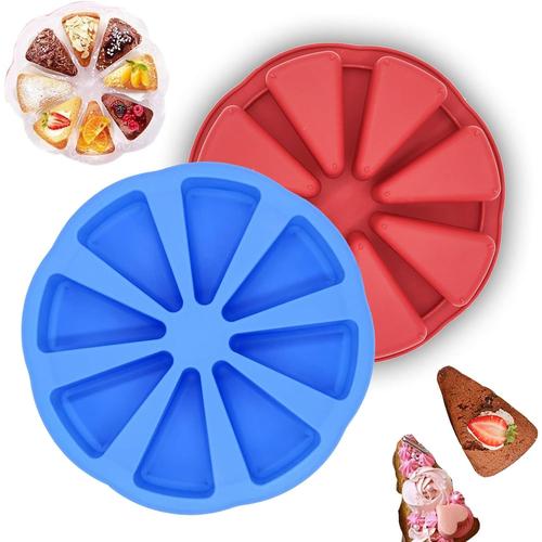 Rouge Et Bleu Rouge Et Bleu Lot De 2 Moule Gateau Silicone, Silicone Bake Moule, Moule Gateau Rond, Moule À Pizza En Silicone Pour Pain De