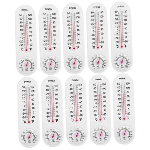 Blanc 10 Pièces Hygromètre Thermomètre Extérieur Thermomètre Numérique Thermomètre Domestique Thermomètre De Mur Jardin Humidimètre Intérieur Max Thermomètre Thermomètre Intérieur