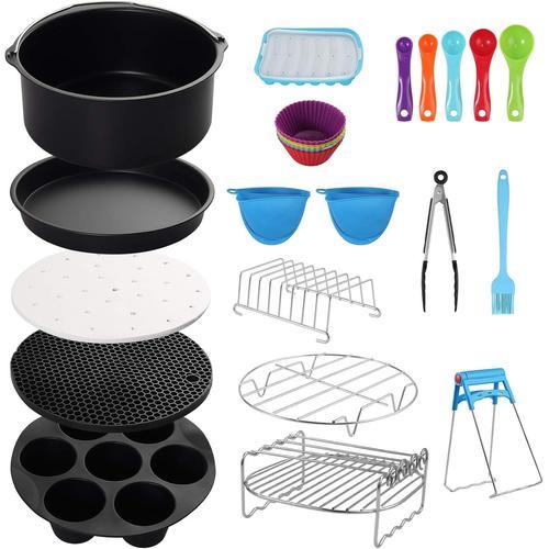 8 Inch General Air Fryer Accessories 16 Pcs¿Air Fryer Basket Baking Pan,For Phillips, Gowise Universal Xxl Power Air Fryer Accessory Kit Fit All 4.5qt-6.8qt