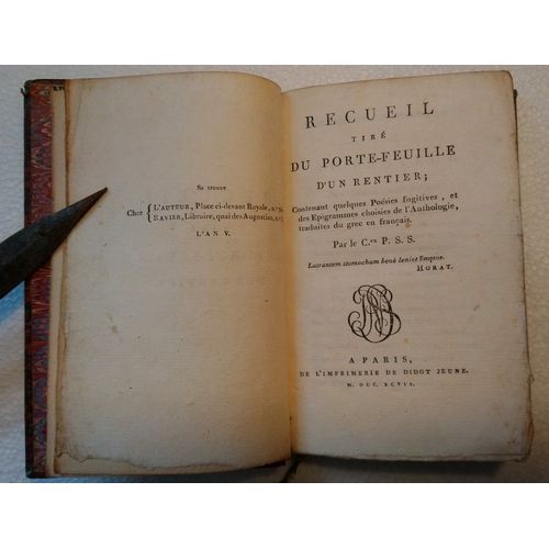 Recueil Tiré Du Portefeuille Du Rentier